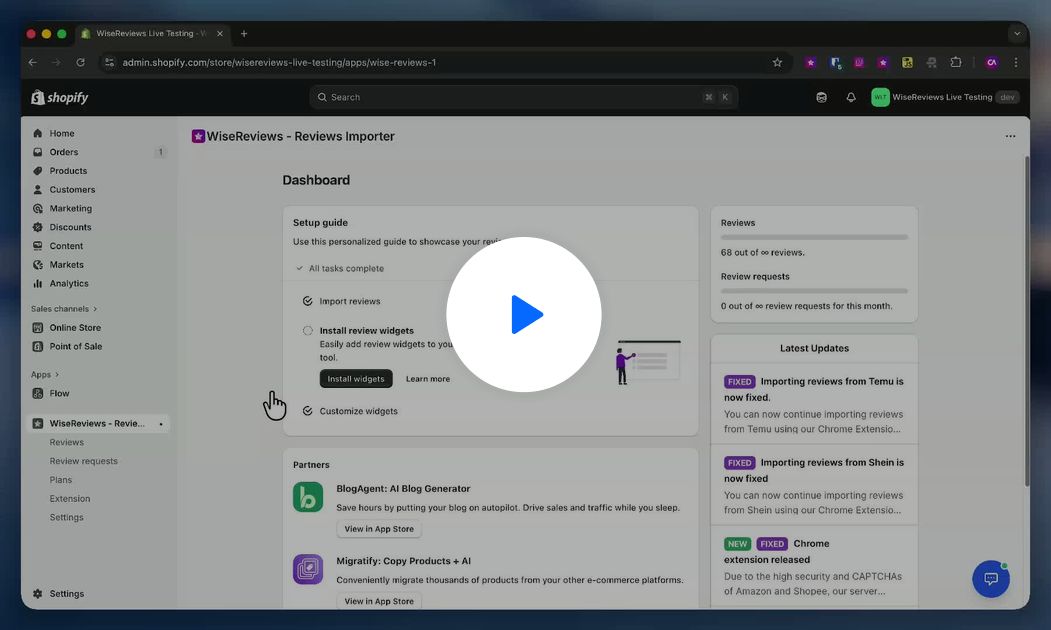 Watch: setting up featured reviews (short video)
